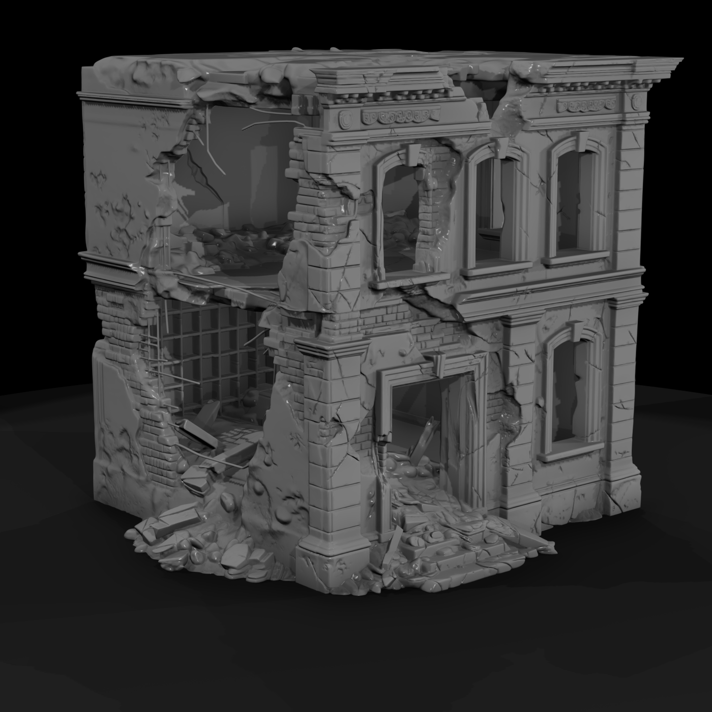 Wild West Ruined Bank Facade