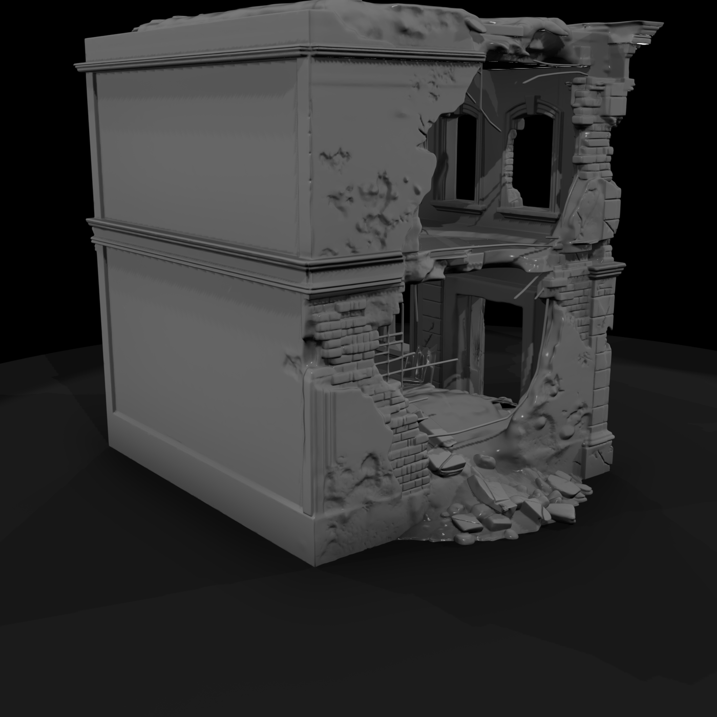 Wild West Ruined Bank Facade