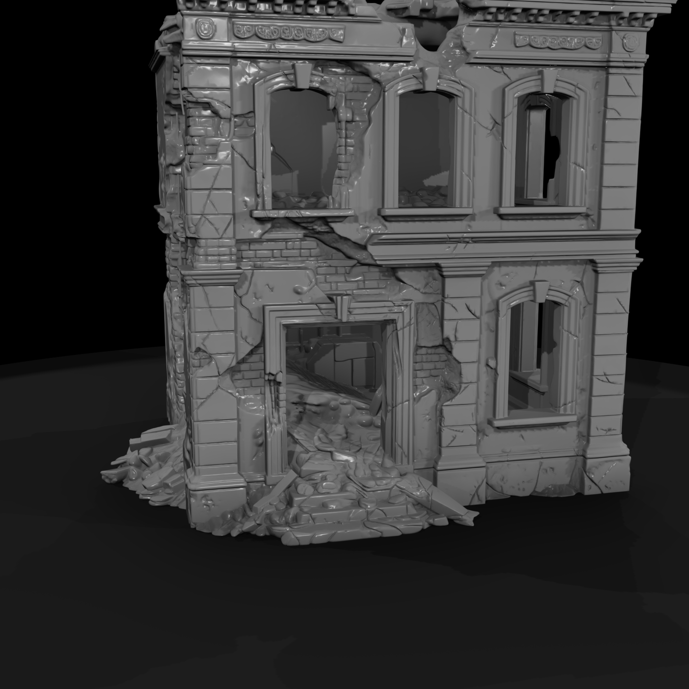 Wild West Ruined Bank Facade