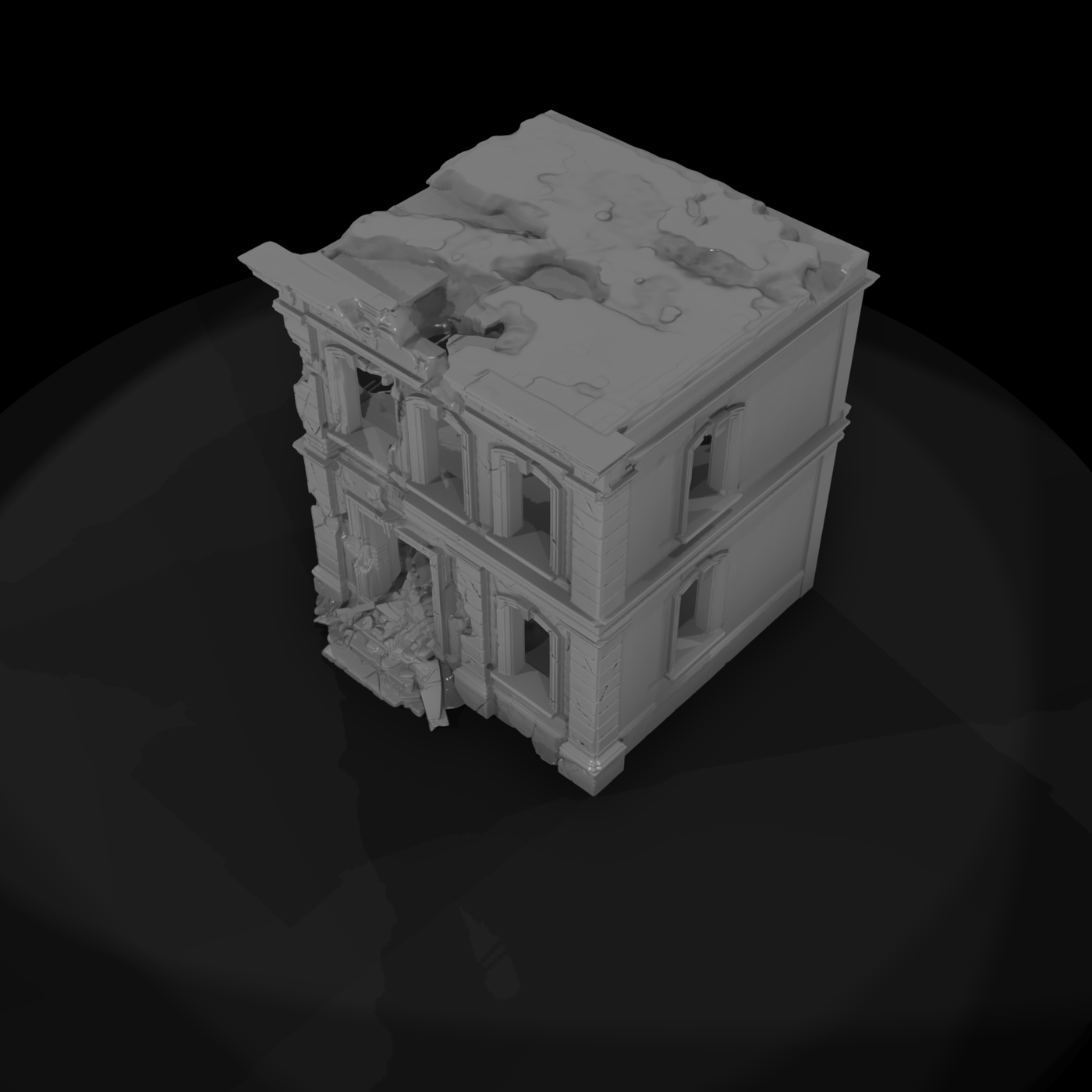 Wild West Ruined Bank Facade