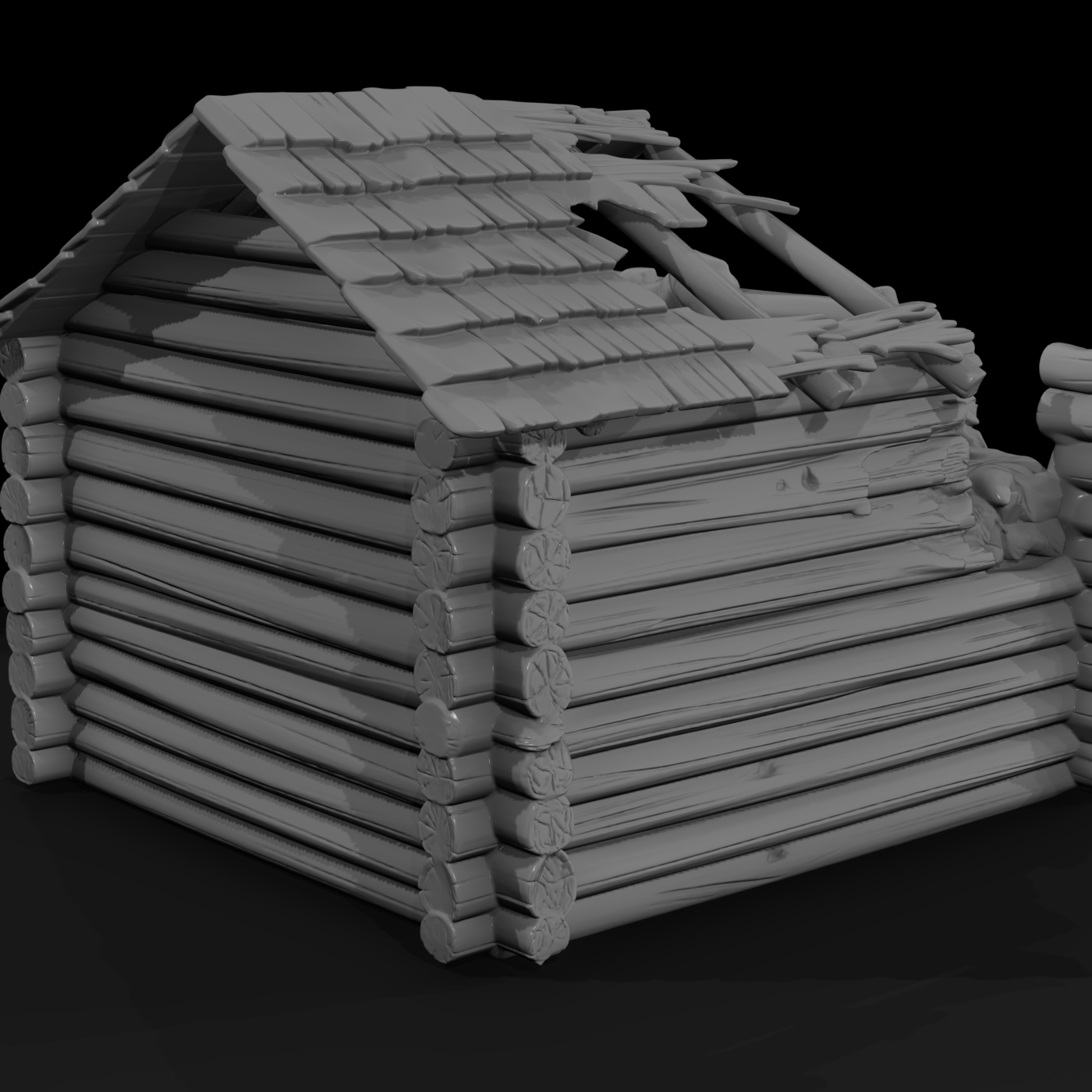 Ruined Wild West Log Cabin