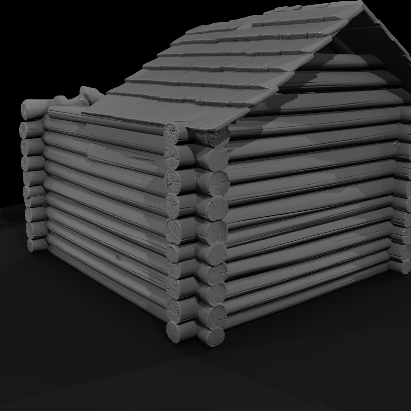 Ruined Wild West Log Cabin