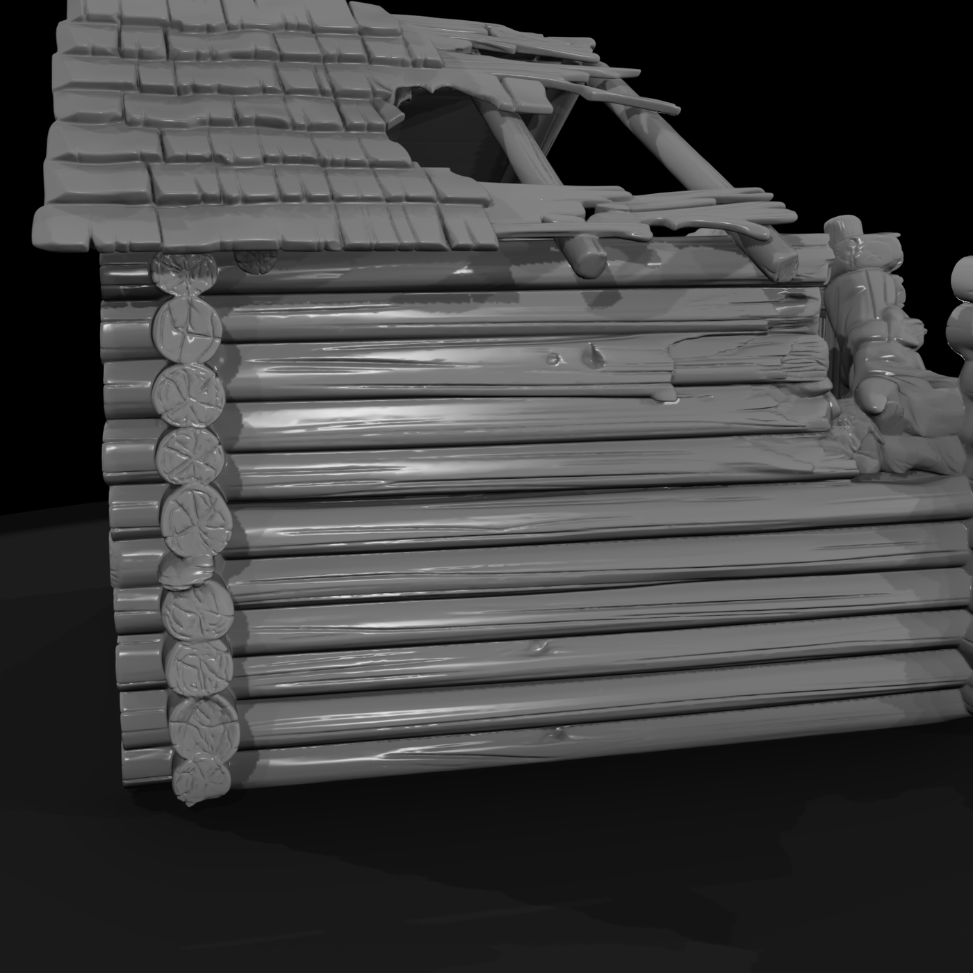 Ruined Wild West Log Cabin
