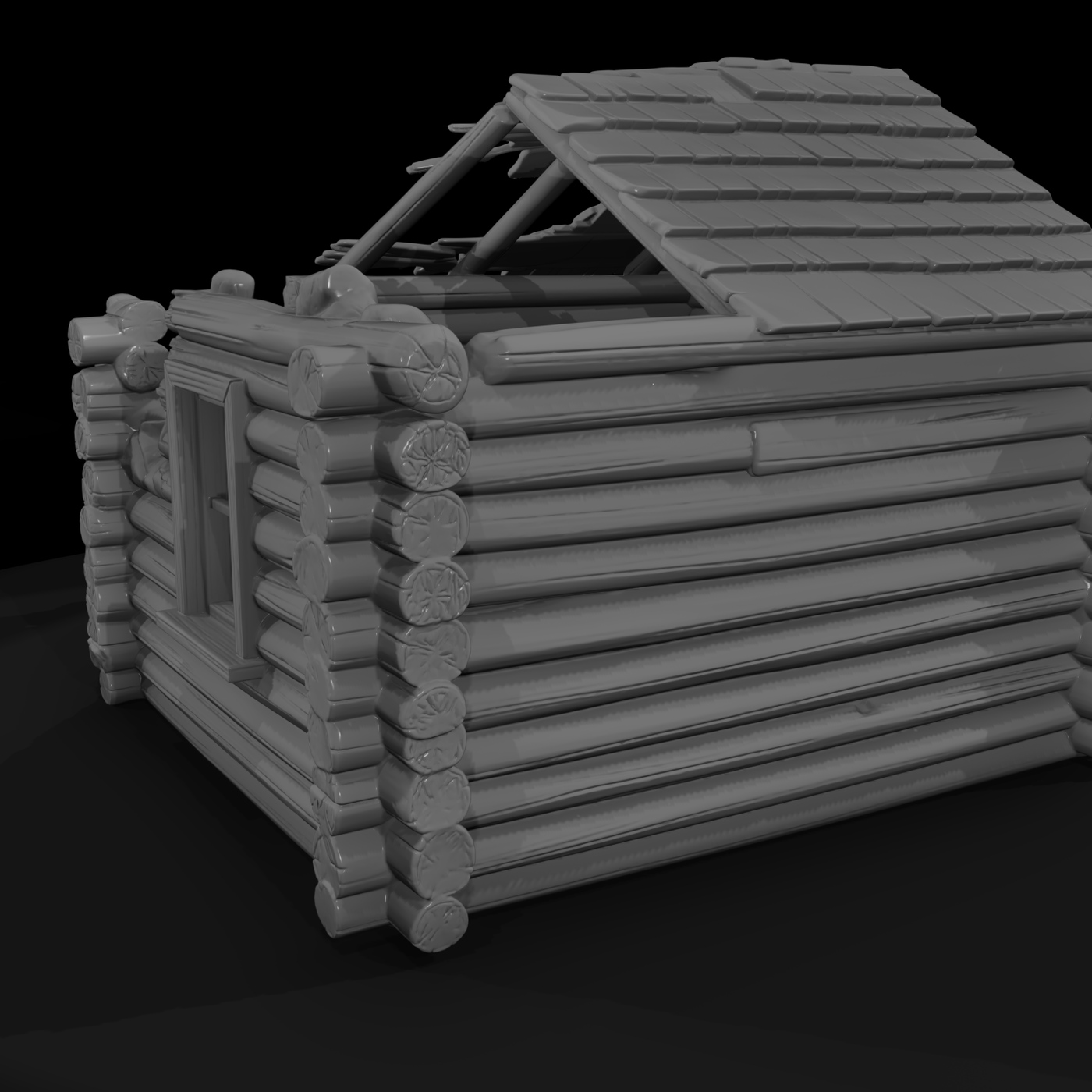 Ruined Wild West Log Cabin
