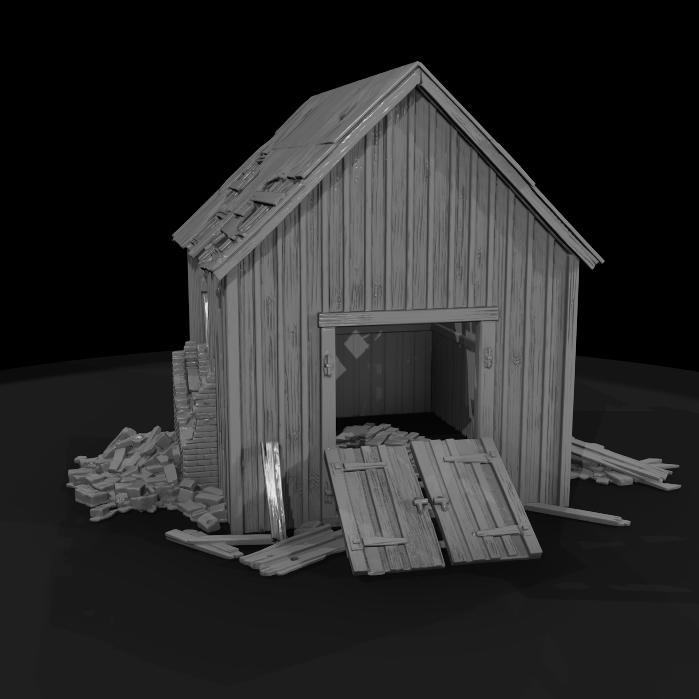 Burned Blacksmith Shop Ruin