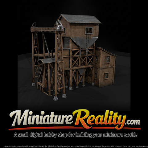 Coal Tipple with Hopper & Wooden Trestle