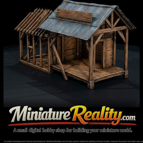 Wooden Outbuilding Model — Rural Cabin/Workshop