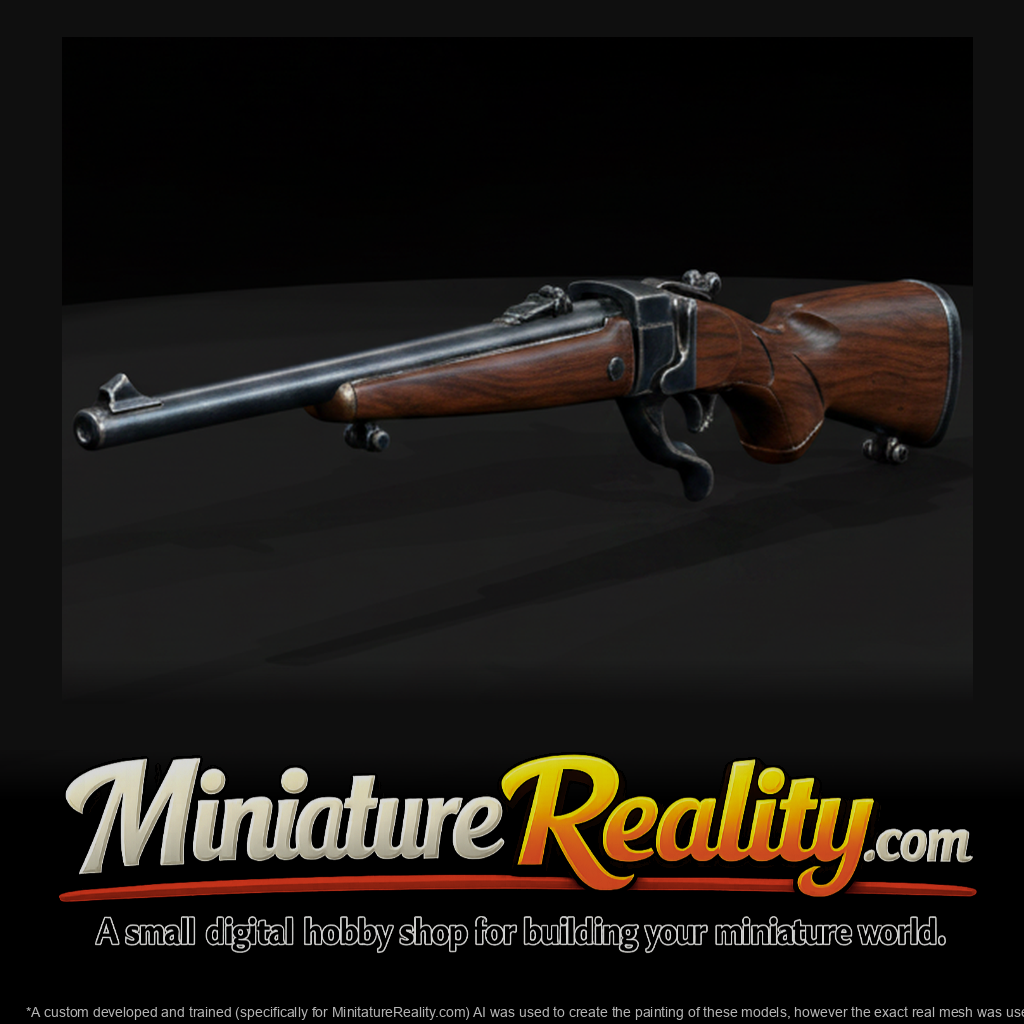 Single-Shot Falling-Block Sporting Rifle miniature, three-quarter view