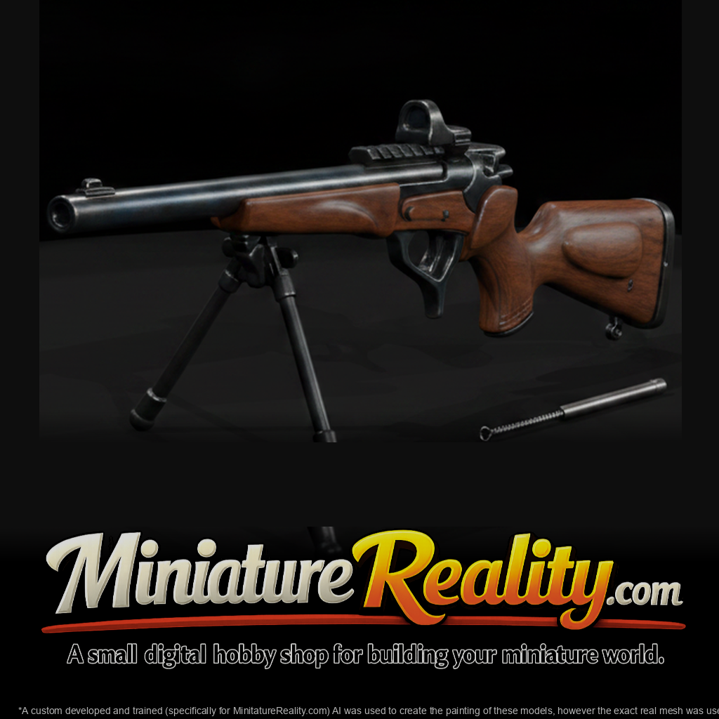 Break-Action Single-Shot Hunting Rifle miniature, three-quarter view