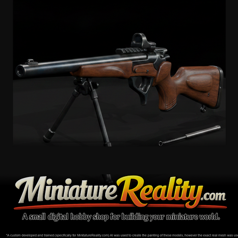 Break-Action Single-Shot Hunting Rifle miniature, three-quarter view