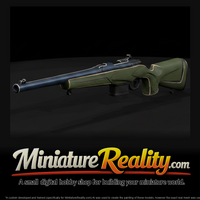 Bolt-Action Hunting Rifle, Green Stock miniature, three-quarter view — thumbnail 1