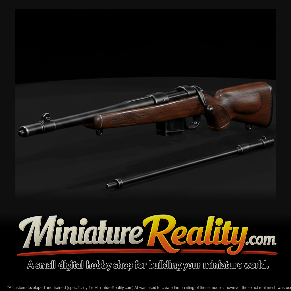 CZ 557 Bolt-Action Hunting Rifle miniature, three-quarter view