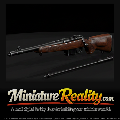 CZ 557 Bolt-Action Hunting Rifle miniature, three-quarter view