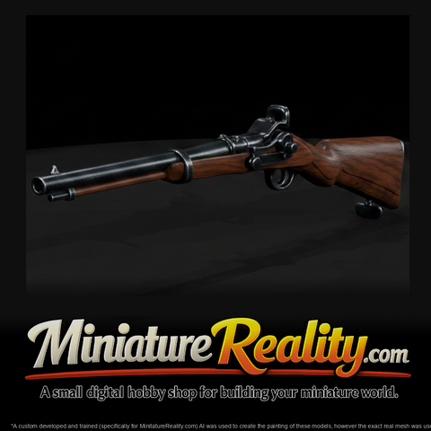 Springfield Trapdoor Sporting Rifle miniature, three-quarter view
