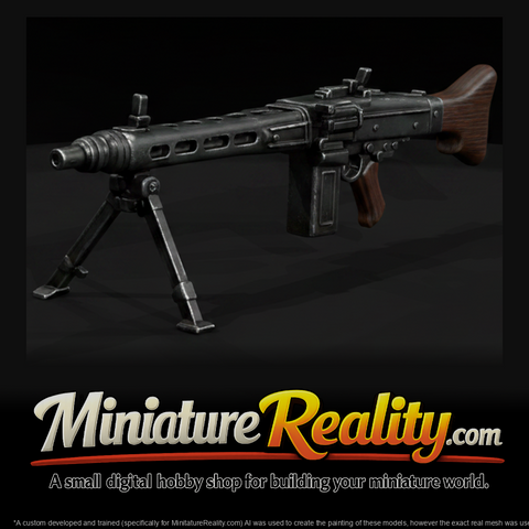 MG42 miniature, three-quarter view