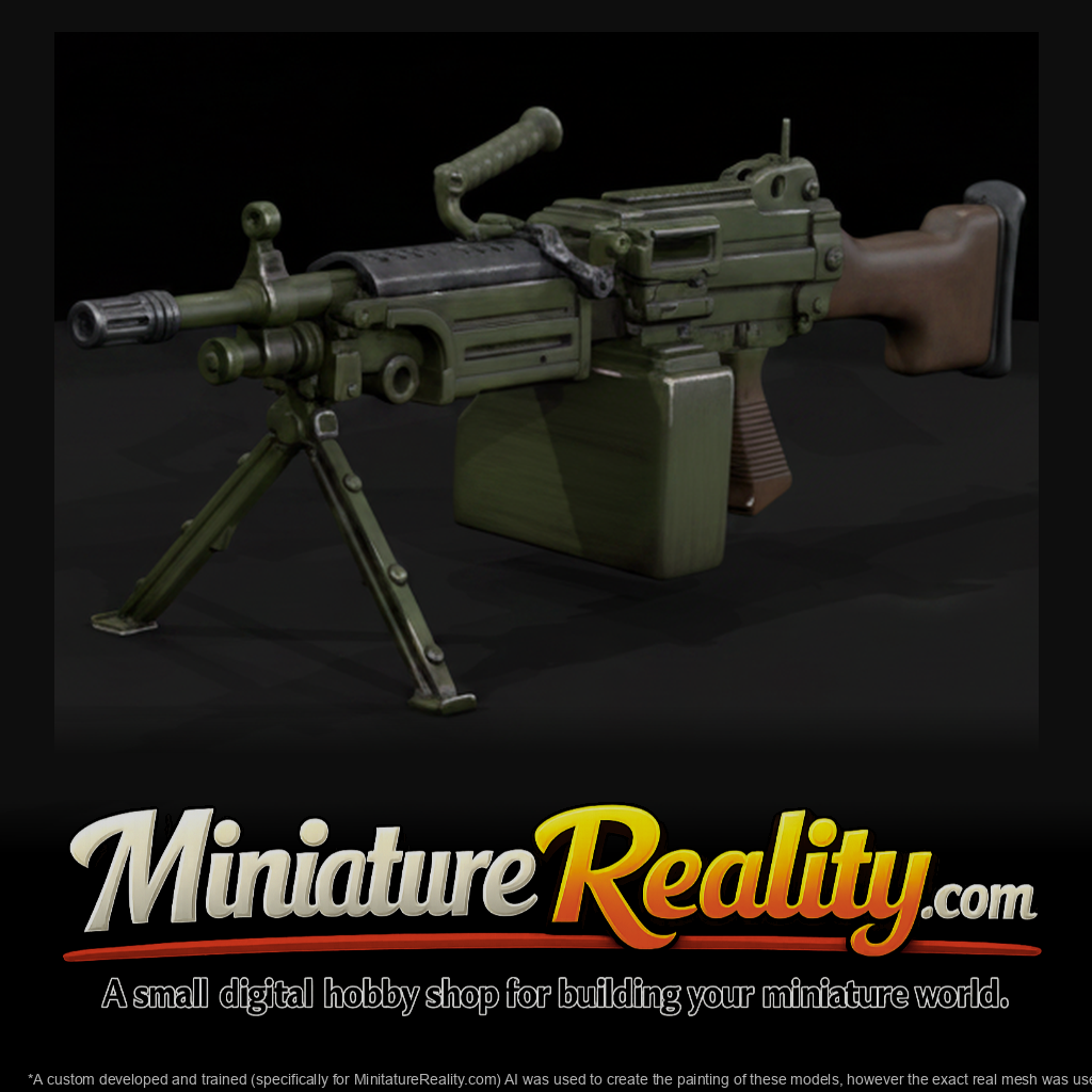 M249 SAW miniature, three-quarter view
