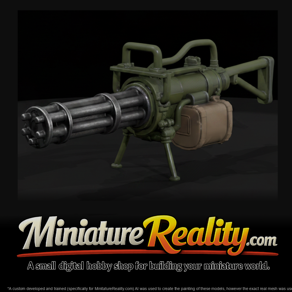 M134 Minigun miniature, three-quarter view