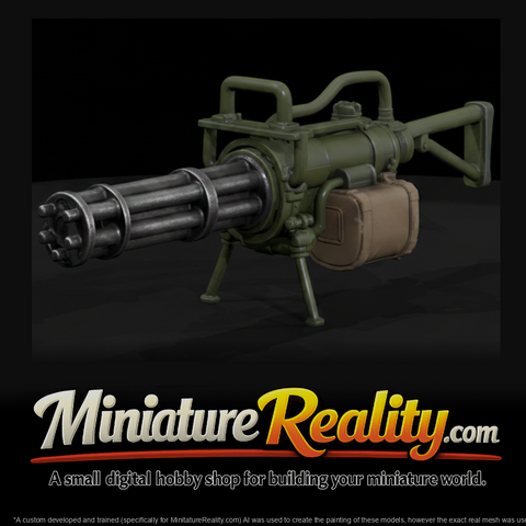 M134 Minigun miniature, three-quarter view