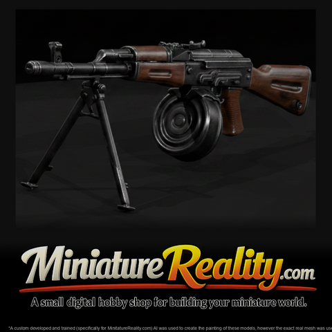 RPK miniature, three-quarter view