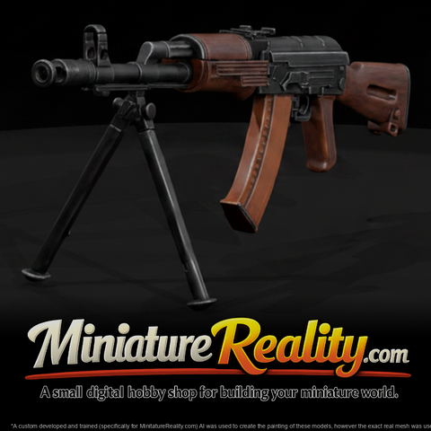 RPK 74 miniature, three-quarter view