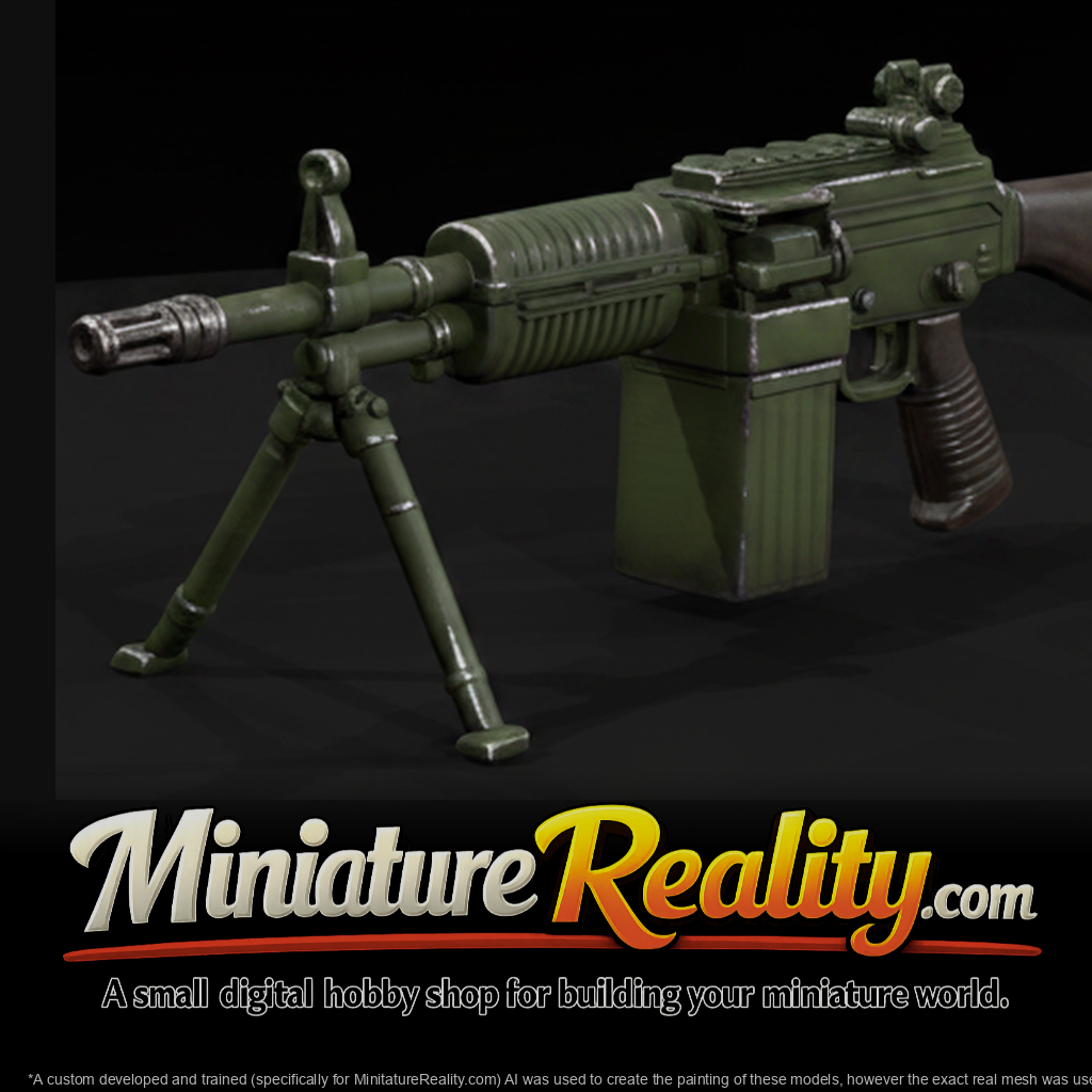 Stoner 63 miniature, three-quarter view
