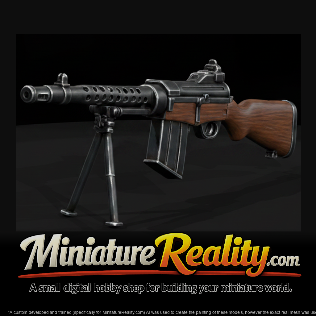 Johnson M1941 LMG miniature, three-quarter view