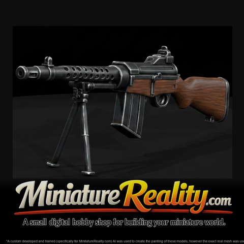Johnson M1941 LMG miniature, three-quarter view