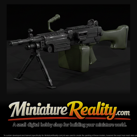 FN Minimi 7 62 miniature, three-quarter view