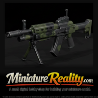 Pecheneg Bullpup miniature, three-quarter view — thumbnail 1