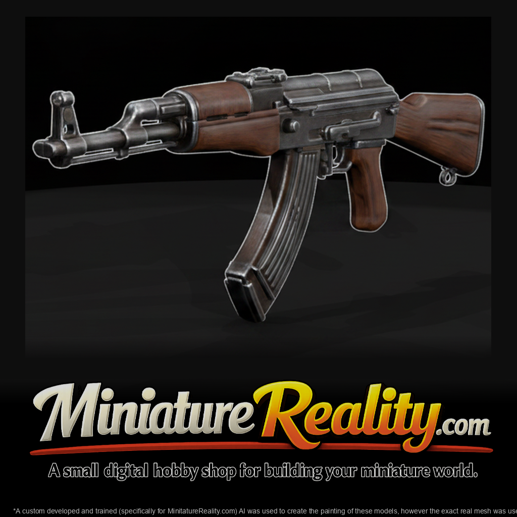 AK-Pattern Rifle, Striped Custom Finish miniature, three-quarter view