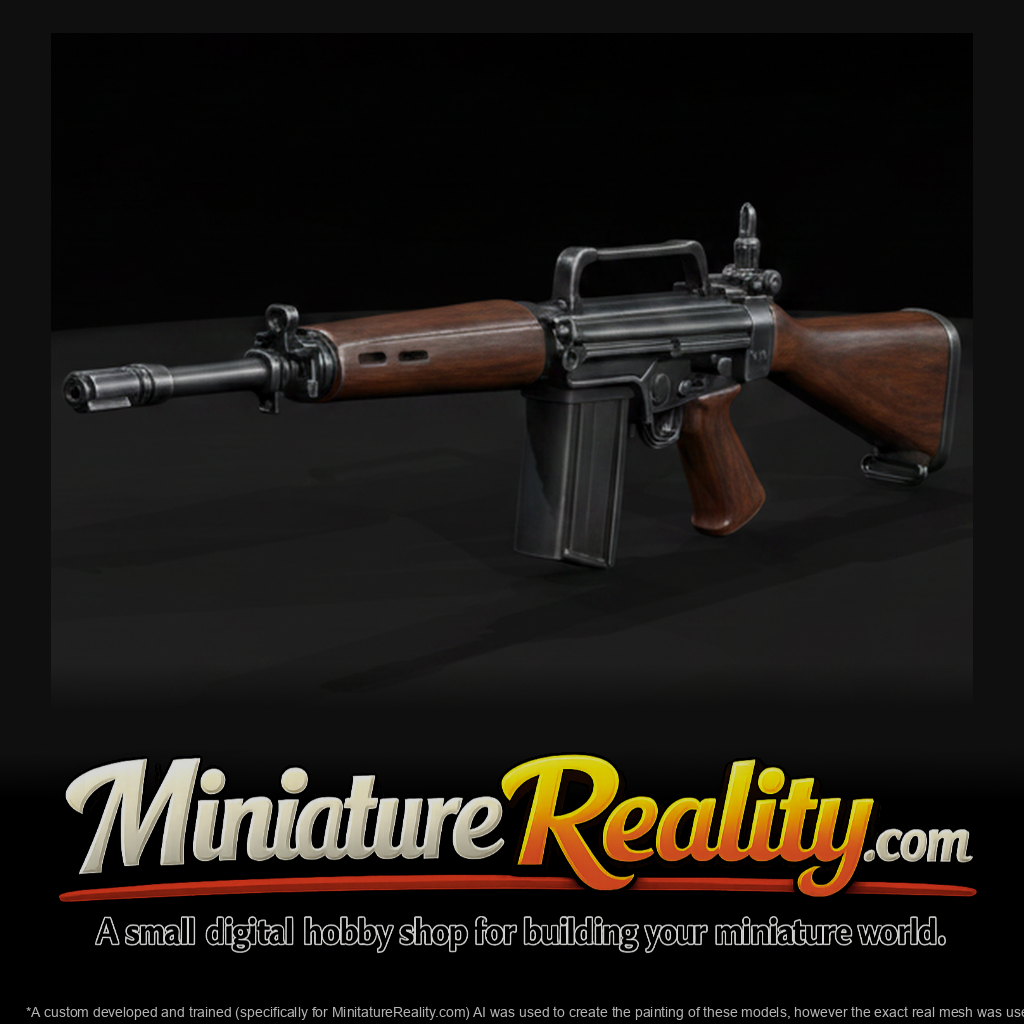 FN FAL Battle Rifle miniature, three-quarter view