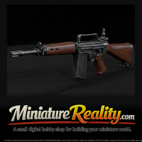 FN FAL Battle Rifle miniature, three-quarter view — thumbnail 1