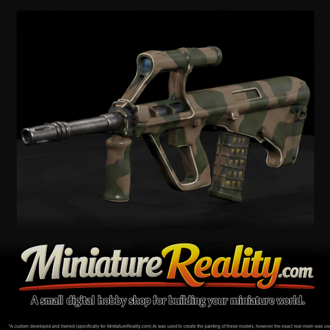 Steyr AUG Bullpup Rifle miniature, three-quarter view
