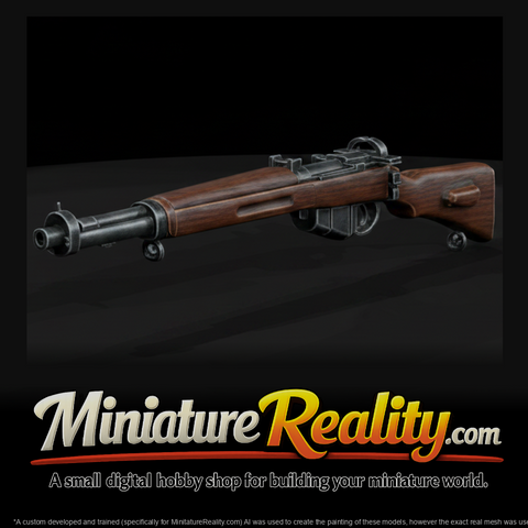 Lee-Enfield No. 4 Bolt-Action Rifle miniature, three-quarter view