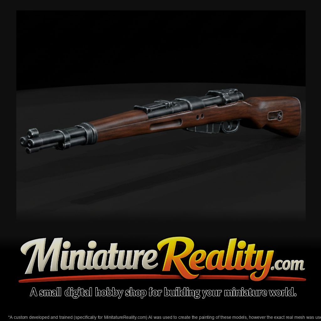 Kar98k Bolt-Action Rifle miniature, three-quarter view