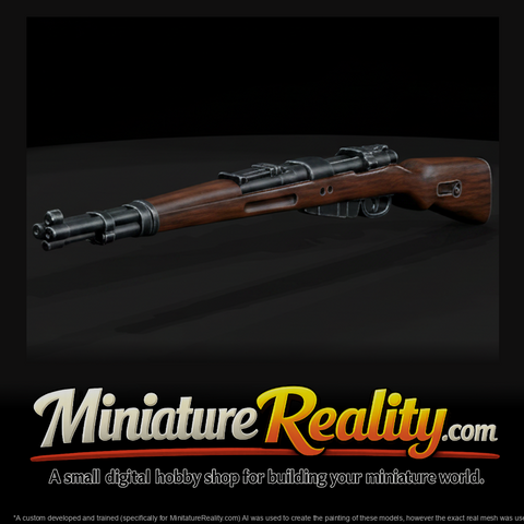 Kar98k Bolt-Action Rifle miniature, three-quarter view