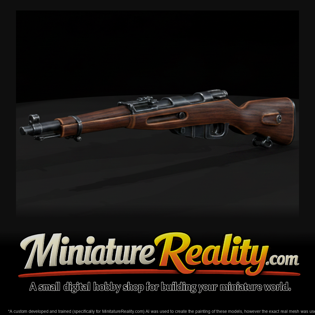 Mosin-Nagant M91/30 Bolt-Action Rifle miniature, three-quarter view
