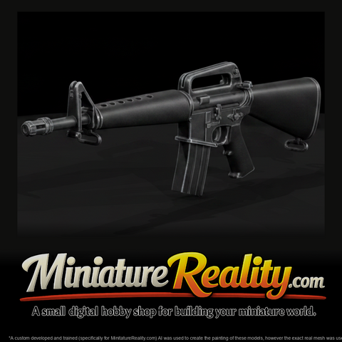M16A1 Assault Rifle miniature, three-quarter view