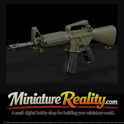 M16A2 Assault Rifle miniature, three-quarter view