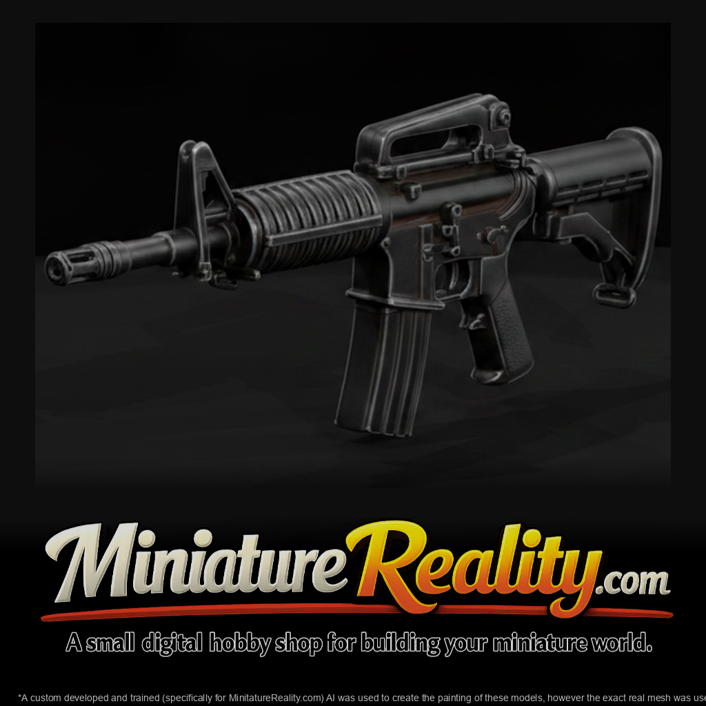 AR-15 Semi-Automatic Rifle miniature, three-quarter view