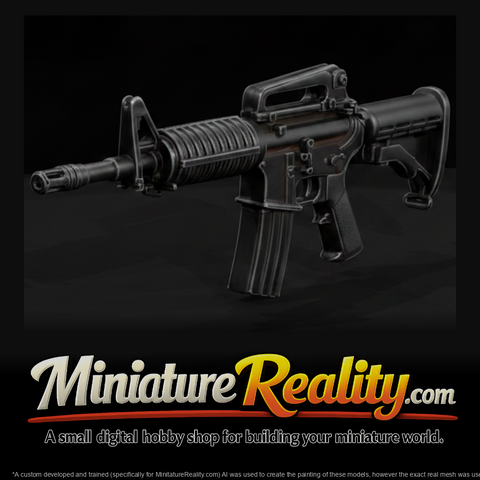 AR-15 Semi-Automatic Rifle miniature, three-quarter view