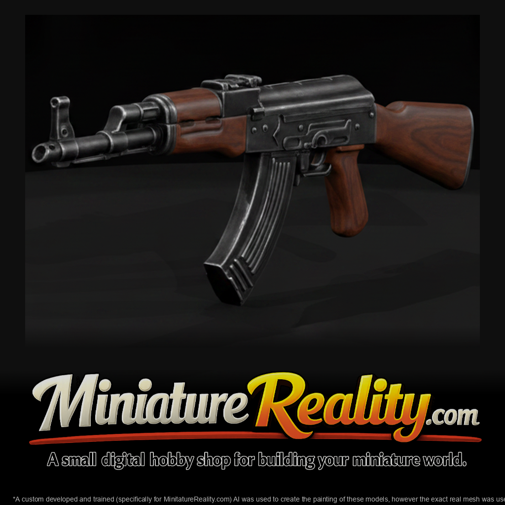 AKM Assault Rifle miniature, three-quarter view