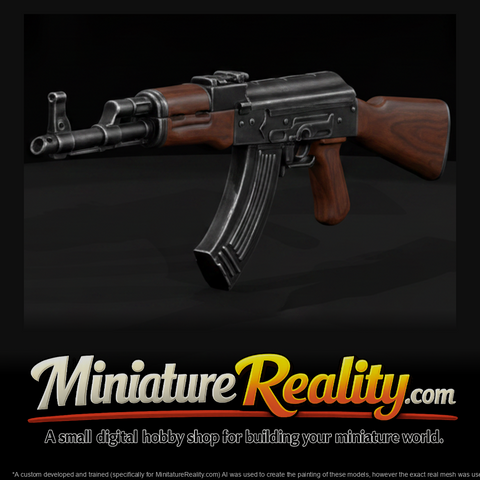 AKM Assault Rifle miniature, three-quarter view