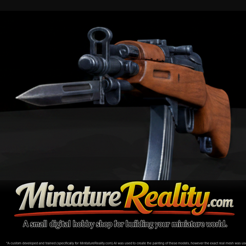 SKS Rifle with Folding Bayonet miniature, three-quarter view