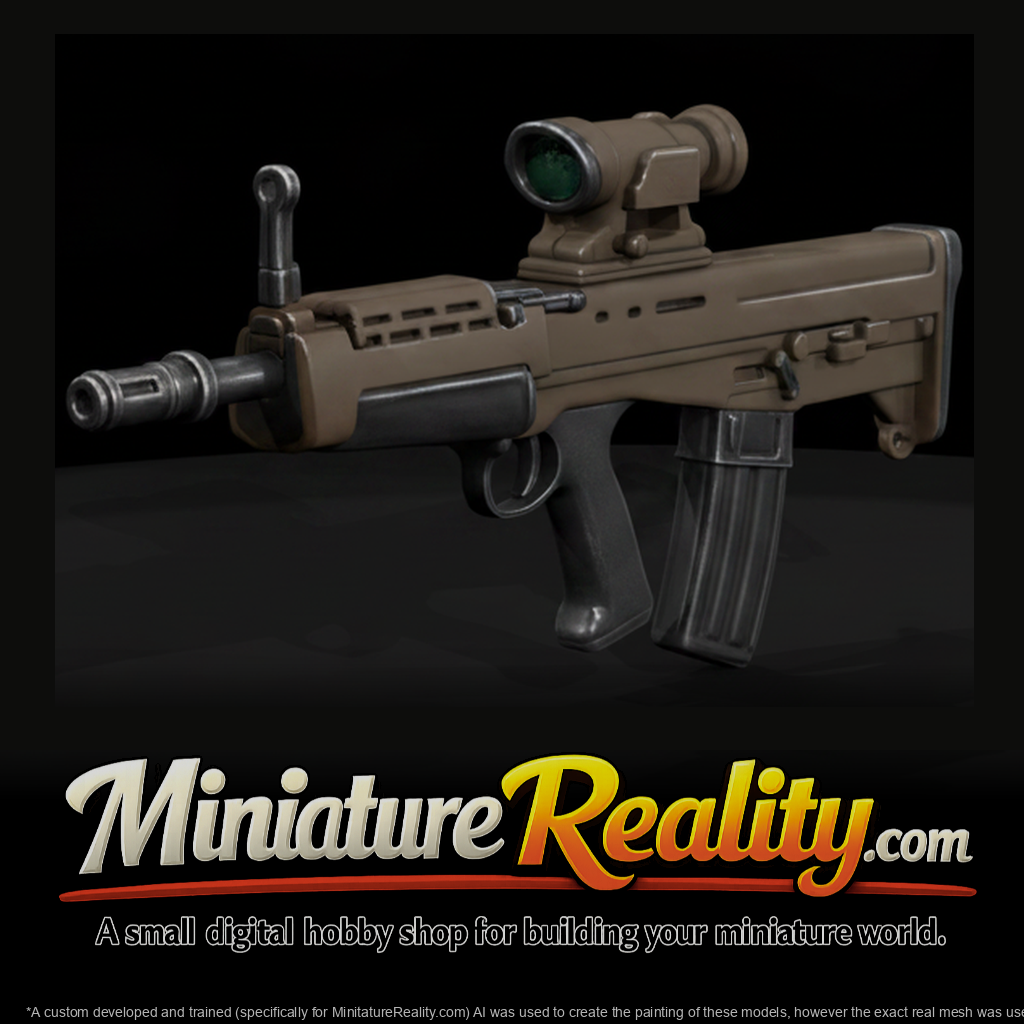 L85A2 SA80 Assault Rifle miniature, three-quarter view