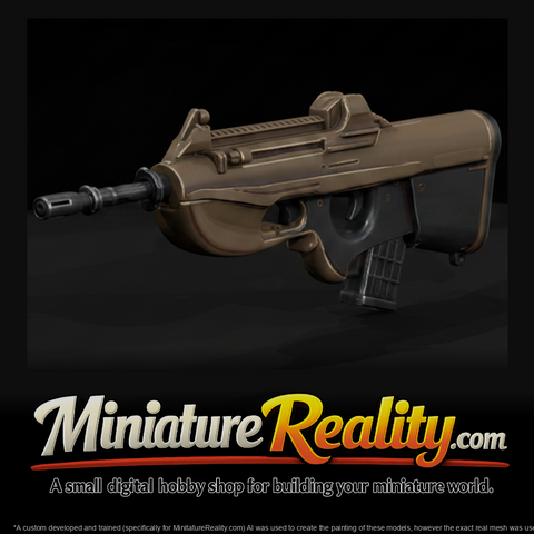 Bullpup Assault Rifle miniature, three-quarter view