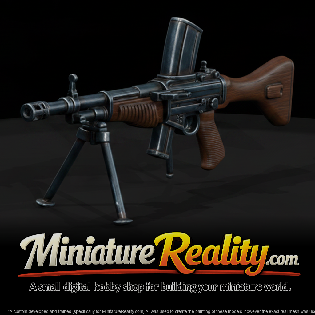FG 42 Automatic Rifle with Bipod miniature, three-quarter view