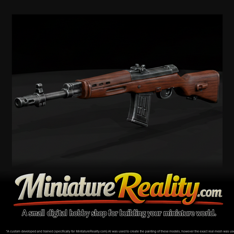 SVT-40 Semi-Auto Rifle miniature, three-quarter view