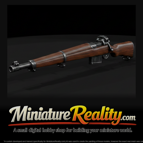 M1917 Enfield Bolt-Action Rifle miniature, three-quarter view