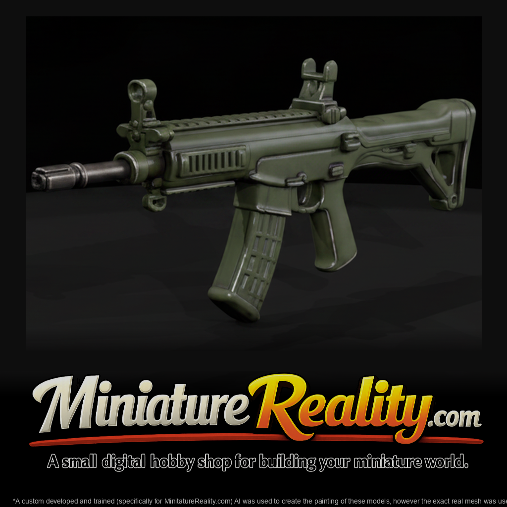 QBZ-191 Modern Assault Rifle miniature, three-quarter view